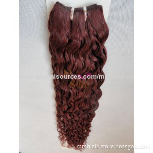 24-Inch Color 99J Water Wave Malaysian Hair Weave